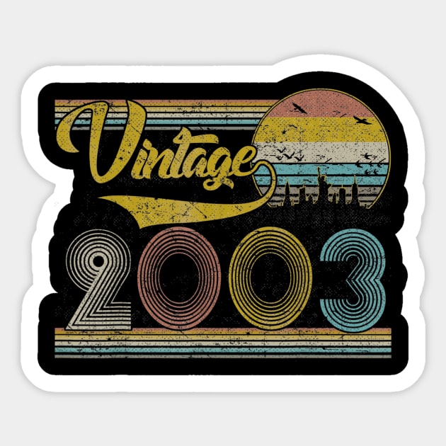 Classic 17th birthday gift for Men women Vintage 2003 Sticker by teudasfemales